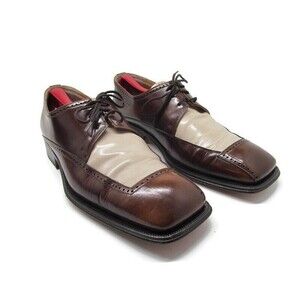 Olivier  Brown And Tan Leather Derbys Mens Size US 12 M Quality Made In Italy